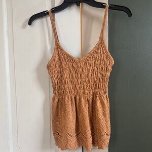URBAN Romantics Tan Lace Tank Top